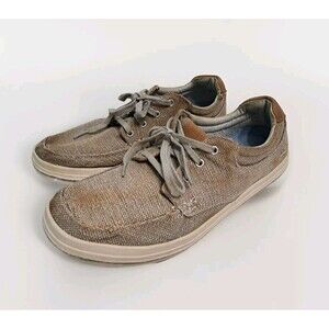 SKECHERS Men's 11.5 Relaxed Fit Define Soden Khaki Canvas Distressed Casual